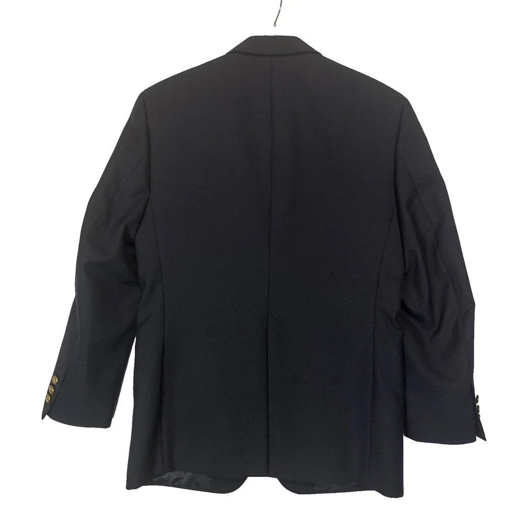 Bert Pulitzer Vintage Classic Men Navy Wool‎ Blend Blazer Jacket Gold Button 36S